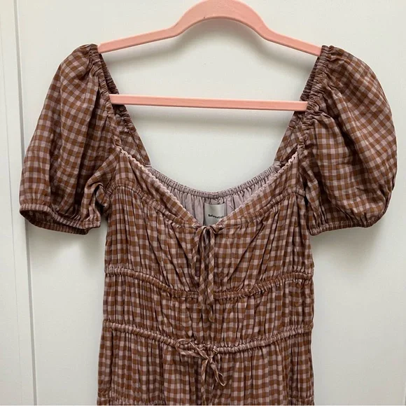 Reformation Rhett Midi Dress in Audrie Check - Size 4 - Picture 7 of 13